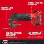 CRAFTSMAN V20 Cordless Oscillating Tool Kit Multi-Tool with Blades, Sand Paper, Battery and Charger Included (CMCE501D1)