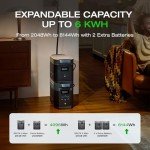 EF ECOFLOW Portable Power Station DELTA 2 Max, 2400W LFP Solar Generator, Full Charge in 1 Hr, 2048Wh Solar Powered Generator for Home Backup(Solar Panel Optional)