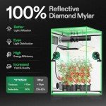 VIVOSUN S448 4x4 Grow Tent, 48"x48"x80" High Reflective Mylar with Observation Window and Floor Tray for Hydroponics Indoor Plant for VS4000/VSF4300