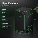 VIVOSUN S448 4x4 Grow Tent, 48"x48"x80" High Reflective Mylar with Observation Window and Floor Tray for Hydroponics Indoor Plant for VS4000/VSF4300