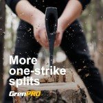 GRENPRO Hatchet Axe with Sheath, 15" Camping Hatchet for Wood Splitting and Kindling, Forged Carbon Steel Heat Treated Chopping Axe Handle with Anti-Slip Grip Orange