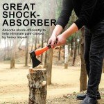 GRENPRO Hatchet Axe with Sheath, 15" Camping Hatchet for Wood Splitting and Kindling, Forged Carbon Steel Heat Treated Chopping Axe Handle with Anti-Slip Grip Orange