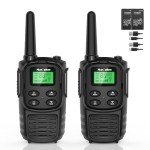 MaxTalker Walkie Talkies Long Range for Adult, MT10 Rechargeable Walkie Talkies FRS Two Way Radio, NOAA, 1200mAh Li-ion Battery USB-C Cable, LED Flashlight, VOX Walkie Talkie for Hiking Camping 2Pack