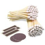 4" Classic White Tip Matches (100 Count, with Striking Stickers Included) | Decorative Unique & Fun for Your Home, Gifts, Accessories & Events | Premium Long Wood Safety Matches by Thankful Greetings