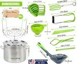 Supa Ant Canning Supplies Starter Kit with Stainless Steel Water Bath Canning Pot - XL Ladle + Measuring Cups, Funnel, Tongs, Jar Lifter and Wrench, Lid Lifter, Bubble Popper, 90x Labels (Food Grade)