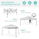 Best Choice Products 10x10ft 1-Person Setup Pop Up Canopy Tent Instant Portable Shelter w/ 1-Button Push, Case, 4 Weight Bags - White