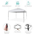 Best Choice Products 10x10ft 1-Person Setup Pop Up Canopy Tent Instant Portable Shelter w/ 1-Button Push, Case, 4 Weight Bags - White