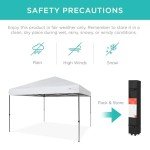 Best Choice Products 10x10ft 1-Person Setup Pop Up Canopy Tent Instant Portable Shelter w/ 1-Button Push, Case, 4 Weight Bags - White