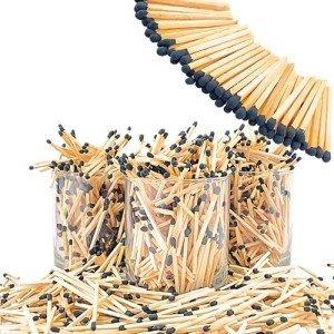 2" Black TIP Safety Matches | 500 Count | Color Decorative Wooden Match (2 inches) | Refill for Matchstick Jars, Candle Display, Holders & Bottles | Striker Included