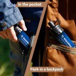 Mini Water Filter NatureNova Portable Emergency Water Filtration System Hiking Camping Straw Survival Gear Emergency Preparedness（Blue, 2 Pack)