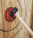 WICING Throwing Axes - 14" Throwing Hatchet Great for Axe Throwing Competitions, High Carbon Steel Forged & Wooden Handle 3 Pack