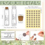 Chuangdi 24 Set Empty Matches Jars with Cork Top and 48 Striker Stickers Wedding Matches Favors Bulk Glass Match Holder with Striker for DIY Wedding Bridal Shower Party Favors Guests Gifts