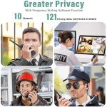 KETELESE KP01 Professional/Business Walkie Talkies, Programmable Walkie Talkies with Earpiece, Rechargeable, Two-Way Radio Set, for Camping Hiking Skiing(2 Pack), Black