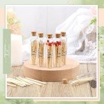 Chuangdi 24 Set Empty Matches Jars with Cork Top and 48 Striker Stickers Wedding Matches Favors Bulk Glass Match Holder with Striker for DIY Wedding Bridal Shower Party Favors Guests Gifts