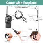 KETELESE KP01 Professional/Business Walkie Talkies, Programmable Walkie Talkies with Earpiece, Rechargeable, Two-Way Radio Set, for Camping Hiking Skiing(2 Pack), Black