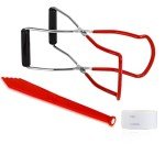 Canning Supplies-Canning Jar Lifter, Canning Magnetic Lid Lifter, Canning kit for Handling and Removing Air Bubbles, for Canning Jars 2 Piece - Red