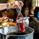 Canning Supplies-Canning Jar Lifter, Canning Magnetic Lid Lifter, Canning kit for Handling and Removing Air Bubbles, for Canning Jars 2 Piece - Red