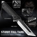 NedFoss Tactical Survival Knife with Fire Starter, Kydex Sheath, 440C Steel Blade, G10 Handle - Camping Gift for Men