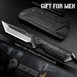 NedFoss Tactical Survival Knife with Fire Starter, Kydex Sheath, 440C Steel Blade, G10 Handle - Camping Gift for Men