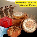 Gift for Scouts Memorial Boys & Men - Engraved Compass Scout Oath in Wood Box Scout Camping Compass Gift Orienteering Compass, Hiking Backpacking Compass Gift, 50 Year calander (#1 Scout Compass)
