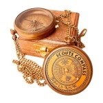 Gift for Scouts Memorial Boys & Men - Engraved Compass Scout Oath in Wood Box Scout Camping Compass Gift Orienteering Compass, Hiking Backpacking Compass Gift, 50 Year calander (#1 Scout Compass)