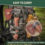 Freelander Camping Hatchet Axe, 11'' Hand-Forged Axe with Sheath, Bushcraft Axe for Chopping Wood– Ideal for Outdoor, Gardening, Survival, Wood Carving