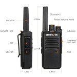 Retevis RT68 Walkie Talkies Rechargeable,Portable FRS Two-Way Radios for Adults,Heavy Duty 2 Way Radios Long Range,USB Charging Base,License Free Walkie Talkie for Road Trip Gifts Camping (2 Pack)