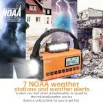 Hand Crank Emergency Weather Radio Portable AM/FM/NOAA Alert Digital Alarm Clock Radio, 10000mAh Battery/Wind Up/USB-C/Solar Powered, Flashlight,Reading Lamp, Phone Charger, SOS Survival Essentials