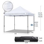 Yaheetech Canopy Tent, Commercial Instant Heavy Duty Canopy, 500D Waterproof Adjustable Canopy with Wheeled Carry Bag, 4 Sandbags and 4 Stakes (10x10, White)