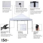 Yaheetech Canopy Tent, Commercial Instant Heavy Duty Canopy, 500D Waterproof Adjustable Canopy with Wheeled Carry Bag, 4 Sandbags and 4 Stakes (10x10, White)