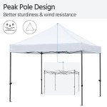 Yaheetech Canopy Tent, Commercial Instant Heavy Duty Canopy, 500D Waterproof Adjustable Canopy with Wheeled Carry Bag, 4 Sandbags and 4 Stakes (10x10, White)
