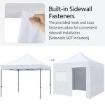 Yaheetech Canopy Tent, Commercial Instant Heavy Duty Canopy, 500D Waterproof Adjustable Canopy with Wheeled Carry Bag, 4 Sandbags and 4 Stakes (10x10, White)