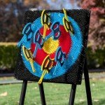 EastPoint Sports Axe Throwing Target Game - 5ft Tall Sturdy Steel Frame - Includes 8 Throwing Axes