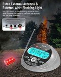 NOAA Weather Radio-S.A.M.E. Localized Programming,Weather Alert Radio with 80+ Emergency Alerts,Alarm Clock,NOAA Weather Radio with Battery Backup,External Warning Light for Emergency