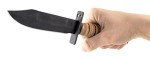 Ontario Knife Company 499 Air Force Survival Knife 5" Sawback Blade with False Top Edge and Blood Grooves, Natural Leather Handle and Sheath - 6150 (Color May Vary),Black