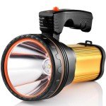 CSNDICE Flashlights High Lumens Rechargeable, 8000LM LED Rechargeable Flashlight, IP65 Waterproof Linterna Recargable, 6000mAh Long Lasting Flashlights for Home, Camping, Boat, Farm Use.(Gold)