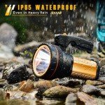 CSNDICE Flashlights High Lumens Rechargeable, 8000LM LED Rechargeable Flashlight, IP65 Waterproof Linterna Recargable, 6000mAh Long Lasting Flashlights for Home, Camping, Boat, Farm Use.(Gold)