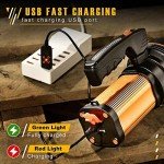 CSNDICE Flashlights High Lumens Rechargeable, 8000LM LED Rechargeable Flashlight, IP65 Waterproof Linterna Recargable, 6000mAh Long Lasting Flashlights for Home, Camping, Boat, Farm Use.(Gold)