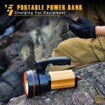 CSNDICE Flashlights High Lumens Rechargeable, 8000LM LED Rechargeable Flashlight, IP65 Waterproof Linterna Recargable, 6000mAh Long Lasting Flashlights for Home, Camping, Boat, Farm Use.(Gold)