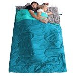 oaskys Double Sleeping Bag for Adults with 2 Pillows - Queen Size XL Waterproof Sleeping Bag for All Season Camping Hiking Backpacking 2 Person Sleeping Bags for Cold Weather & Warm