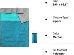 oaskys Double Sleeping Bag for Adults with 2 Pillows - Queen Size XL Waterproof Sleeping Bag for All Season Camping Hiking Backpacking 2 Person Sleeping Bags for Cold Weather & Warm