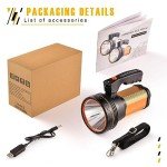 CSNDICE Flashlights High Lumens Rechargeable, 8000LM LED Rechargeable Flashlight, IP65 Waterproof Linterna Recargable, 6000mAh Long Lasting Flashlights for Home, Camping, Boat, Farm Use.(Gold)