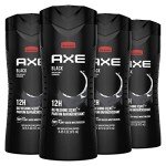 AXE Body Wash Black 4 Count 12h Refreshing Scent Cleanser Frozen Pear & Cedarwood Men's Body Wash with 100% Plant-Based Moisturizers 16 oz