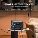 EF ECOFLOW Portable Power Station RIVER 2 Max 500, 499Wh LiFePO4 Battery/ 1 Hour Fast Charging, Up To 1000W Output Solar Generator (Solar Panel Optional) for Outdoor Camping/RVs/Home Use