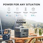 EF ECOFLOW Portable Power Station RIVER 2 Max 500, 499Wh LiFePO4 Battery/ 1 Hour Fast Charging, Up To 1000W Output Solar Generator (Solar Panel Optional) for Outdoor Camping/RVs/Home Use