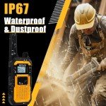 Retevis RB48 Heavy Duty Waterproof Walkie Talkies, Long Range Rechargeable Two Way Radios, Advanced Triple Proof, Vibration Reminder, for Warehousing Construction Contractor(10 Pack)