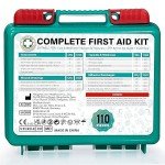 General Medi 110 Pieces Small First Aid Kit - HardCase First Aid Box - Contains Premium Medical Supplies for Travel, Home, Office, Vehicle, Camping, Workplace & Outdoor