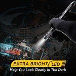 11-in-1 Multitool Pen Set with LED Light, Flathead & Phillips Screwdrivers, Level, Ruler, Bottle Opener, and Stylus, Gifts for Him Men Husband, Boyfriends, Gifts for Dad, Husband, Black