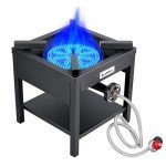 Bestfire 260,000 BTU Outdoor Propane Gas Stove with 0-30 PSI Adjustable Regulator and Steel-Braided Hose for Outdoor Home Cooking and Turkey Frying