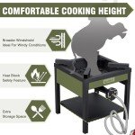 Bestfire 260,000 BTU Outdoor Propane Gas Stove with 0-30 PSI Adjustable Regulator and Steel-Braided Hose for Outdoor Home Cooking and Turkey Frying